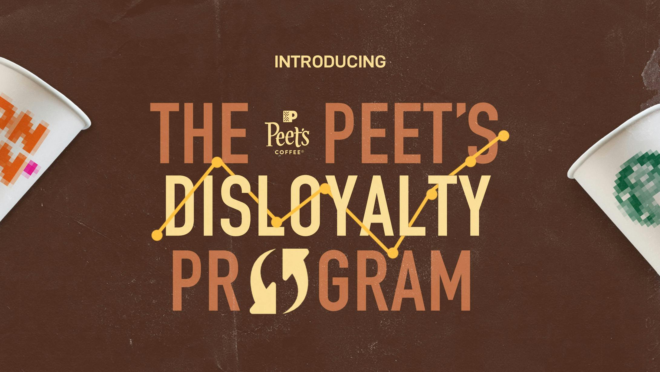 Peet's Disloyalty Program - blurred out coffee cups